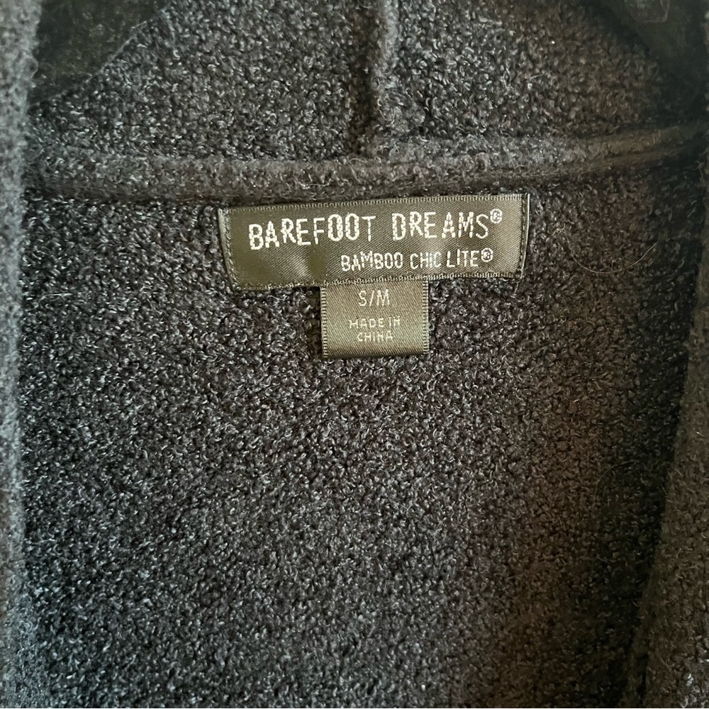 BAREFOOT DREAMS Bamboo Chic Lite Calypso Wrap Cardigan Black S/M - Picture 4 of 7